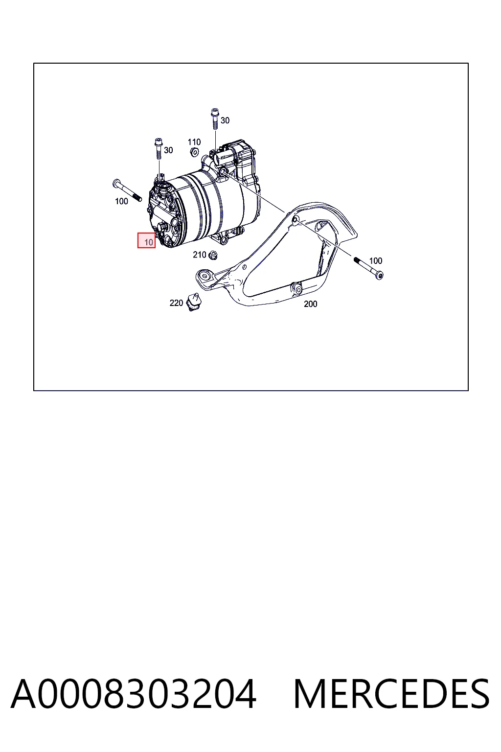 A0008303204 Mercedes Компрессор хладагента