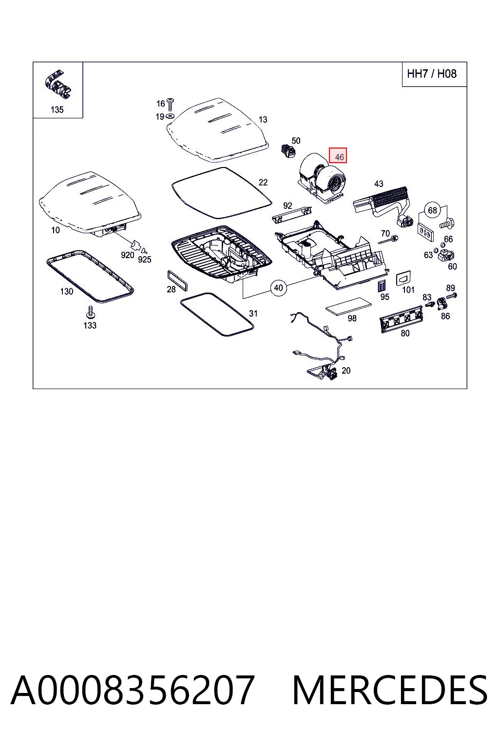 A0008356207 Mercedes Электромотор печки