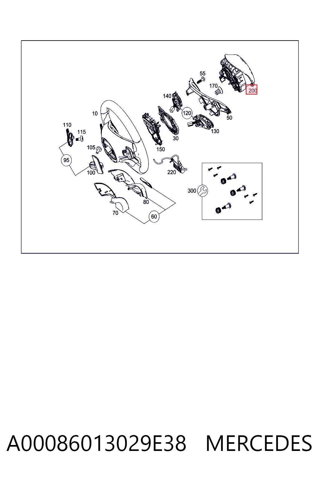 Airbag в мультируль Mercedes A00086013021B82 цена, от 161.41 USD