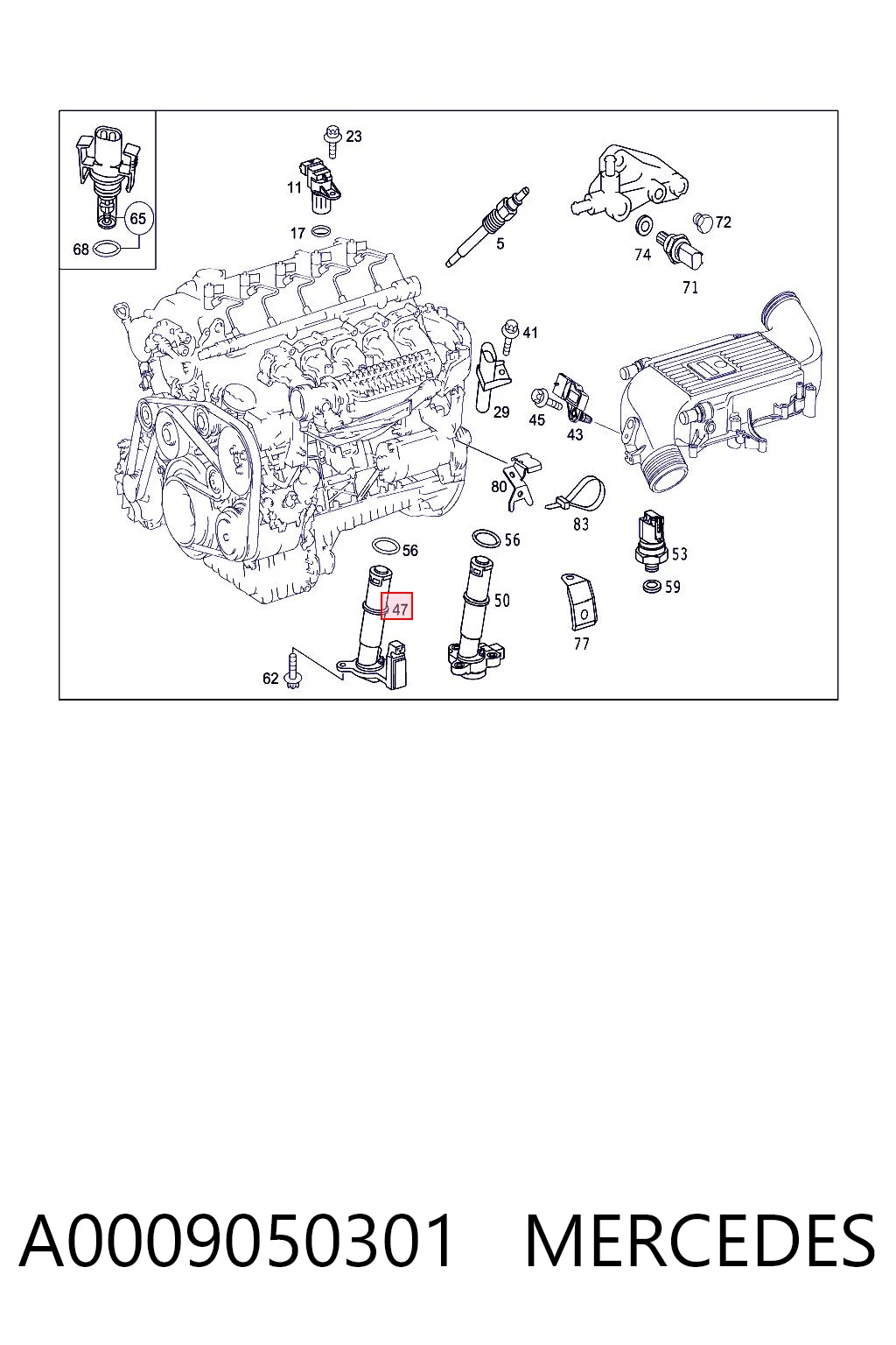 A0009050301 Mercedes Датчик указателя давления масла