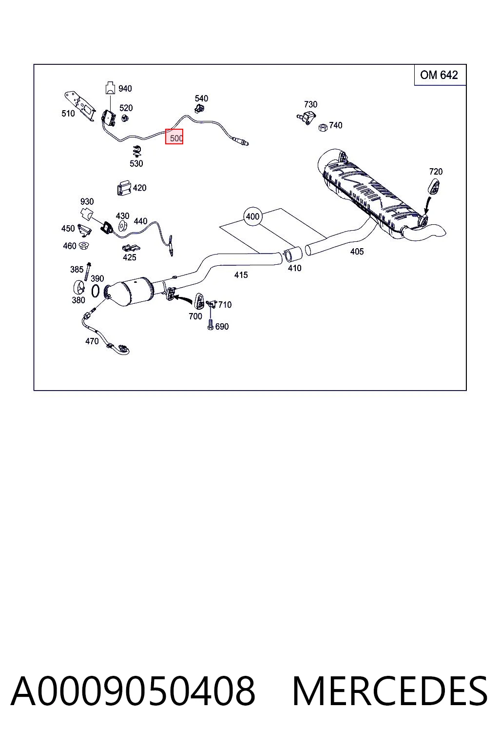 A0009050408 Mercedes Датчик температуры отработавших газов (ОГ), сажевого фильтра