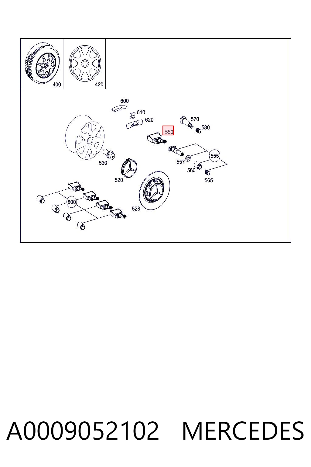 A0009052102 Mercedes Манометр воздушный
