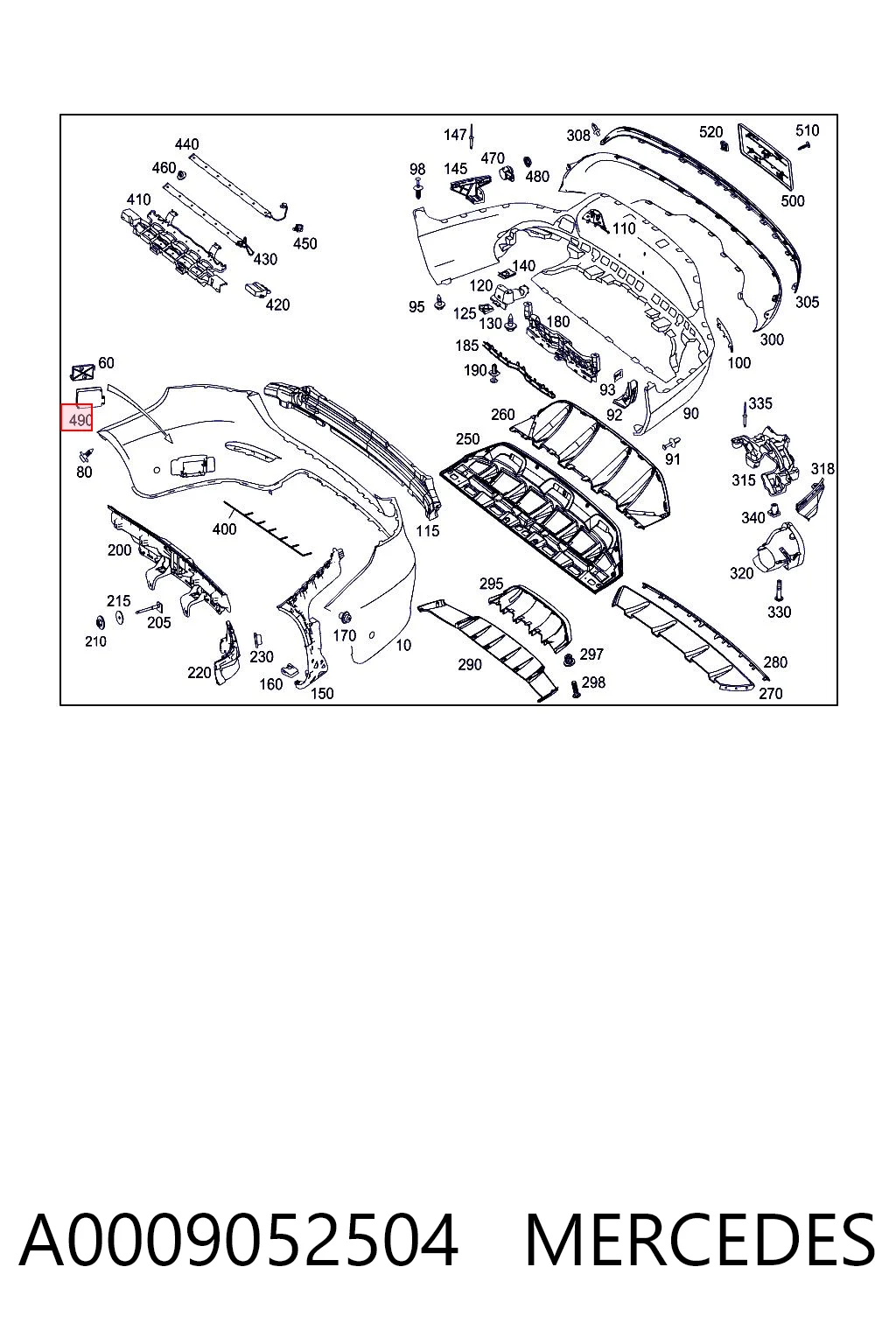A0009052504 Mercedes Датчик контроля мертвой зоны задний