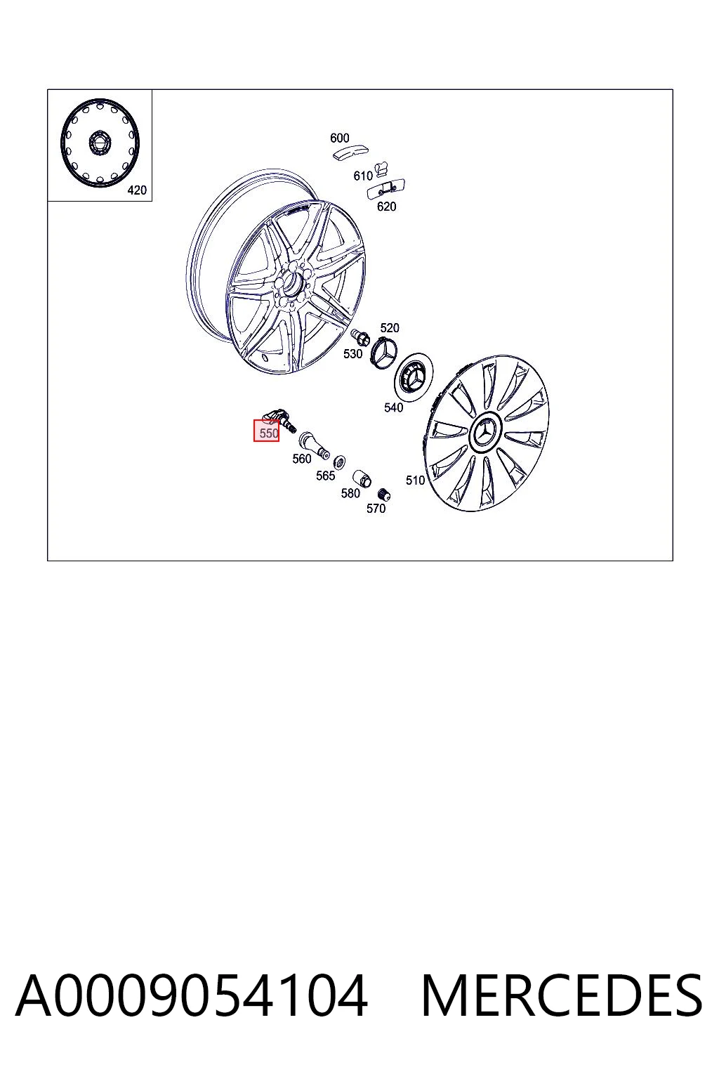 A0009054104 Mercedes Манометр воздушный