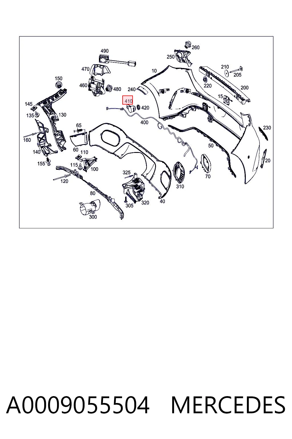 A0009055504 Mercedes Датчик парктроника центральный