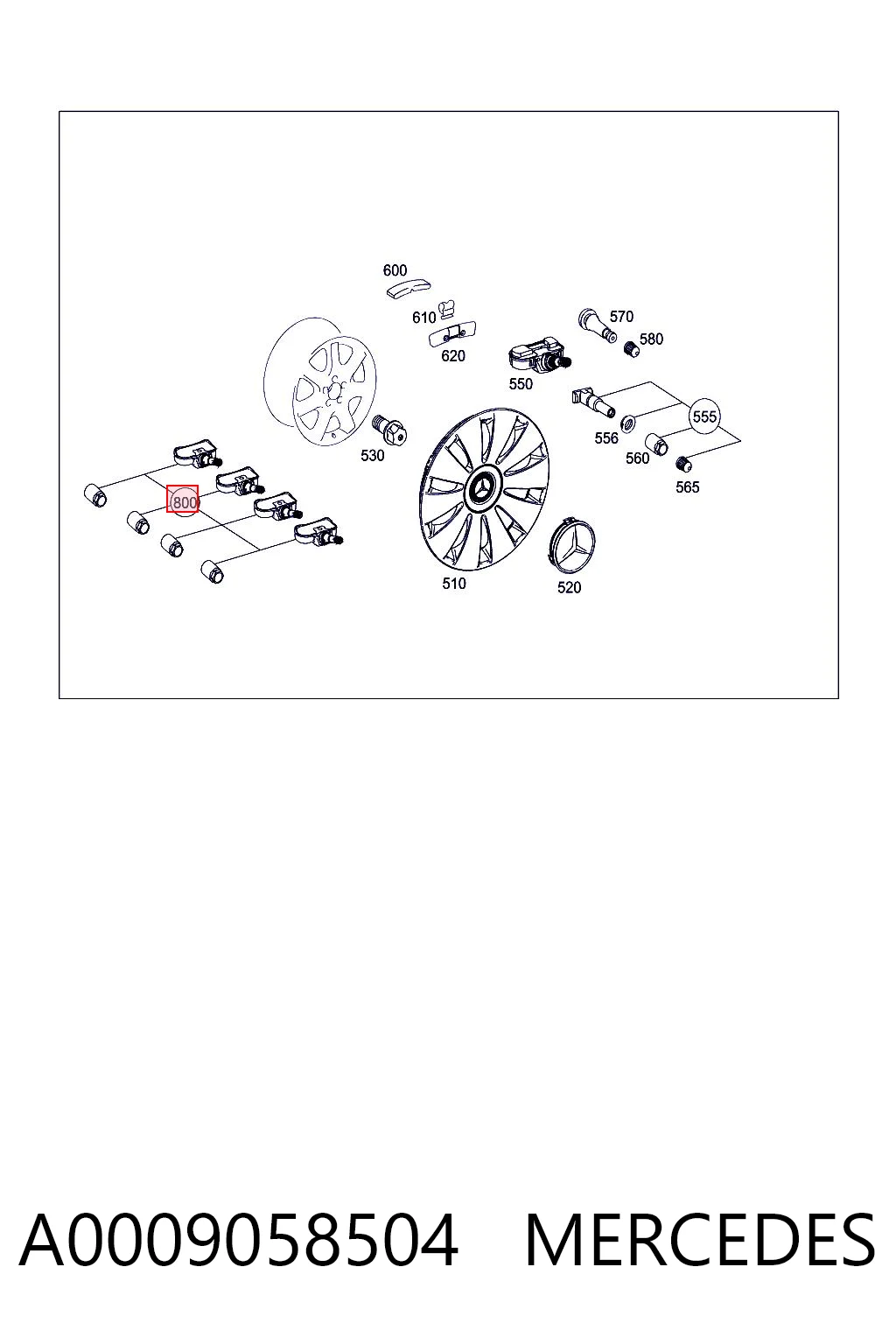 A0009058504 Mercedes Манометр воздушный