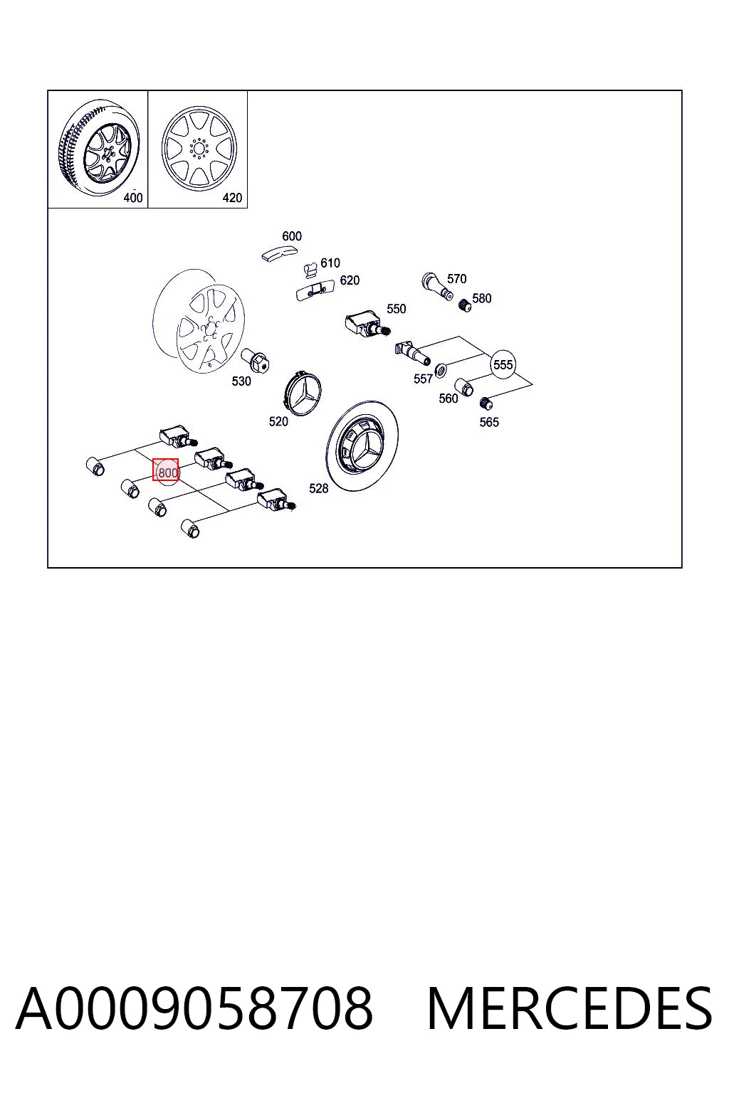 A0009058708 Mercedes Манометр воздушный