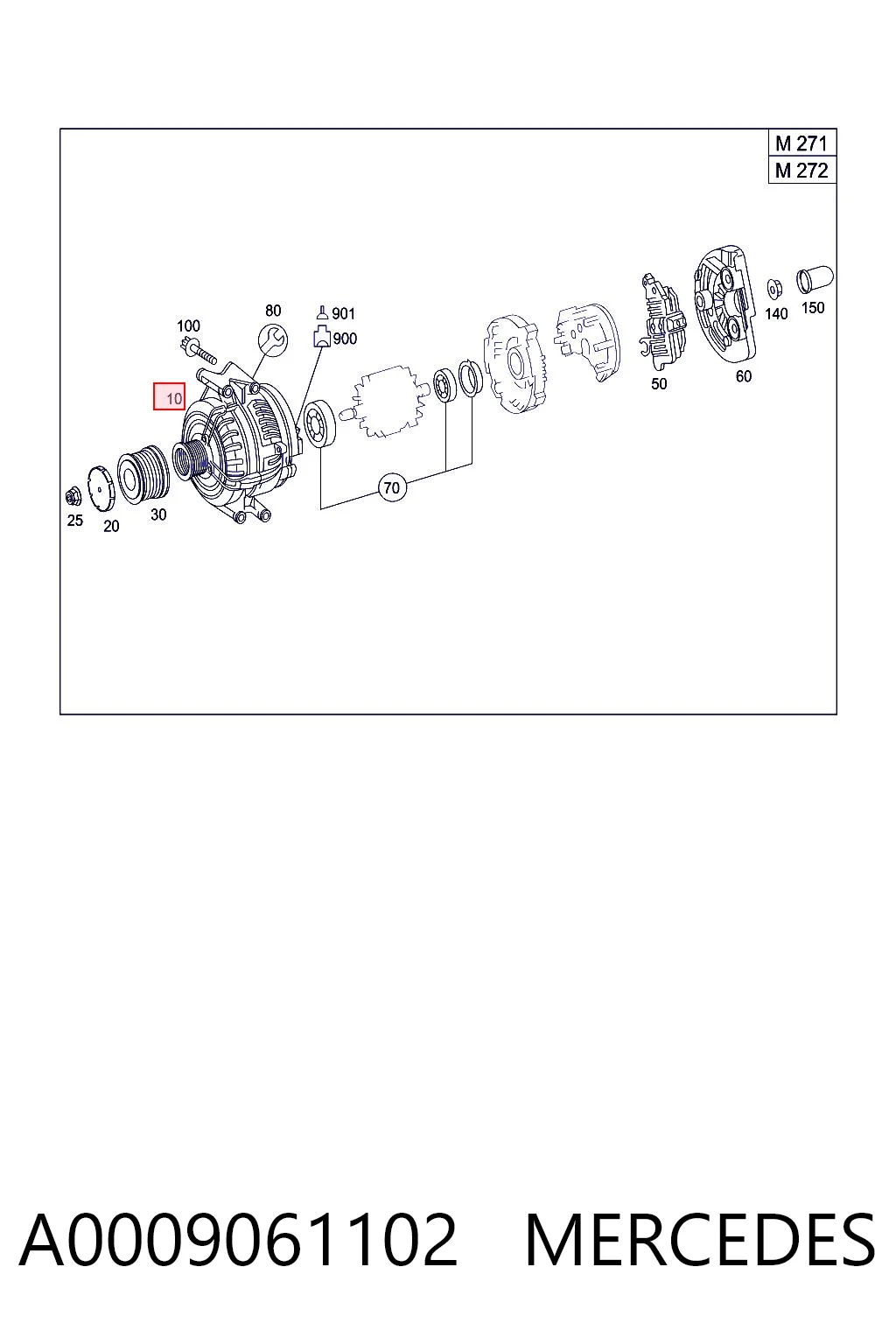 A0009061102 Mercedes Генератор автомобильный