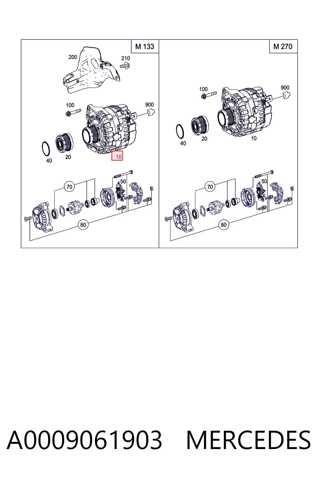 A0009061903 Mercedes Генератор автомобильный