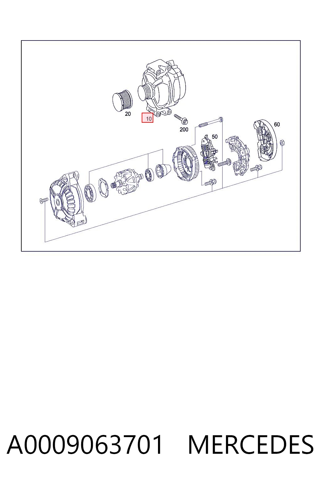 Генератор MERCEDES A0009063701