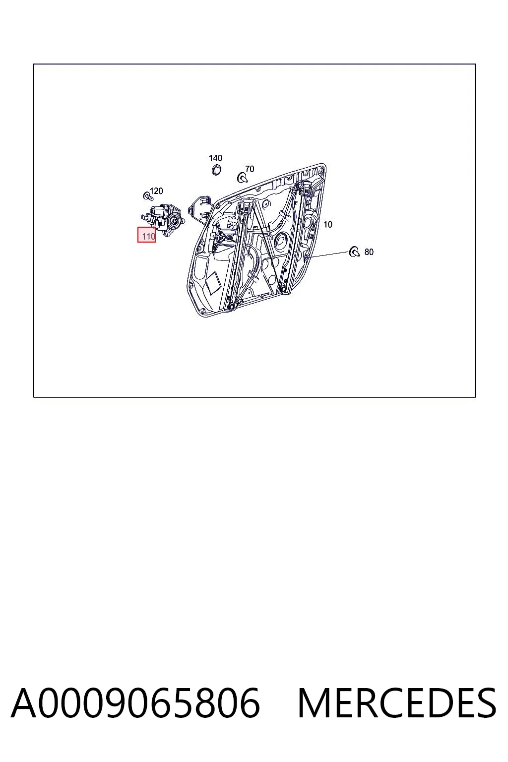 A0009065806 Mercedes Мотор стеклоподъемника двери передней, левой