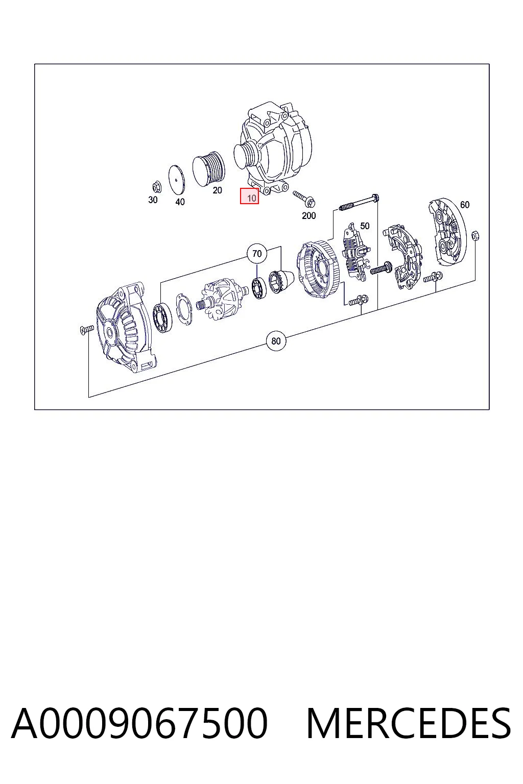 Генератор MERCEDES A0009067500
