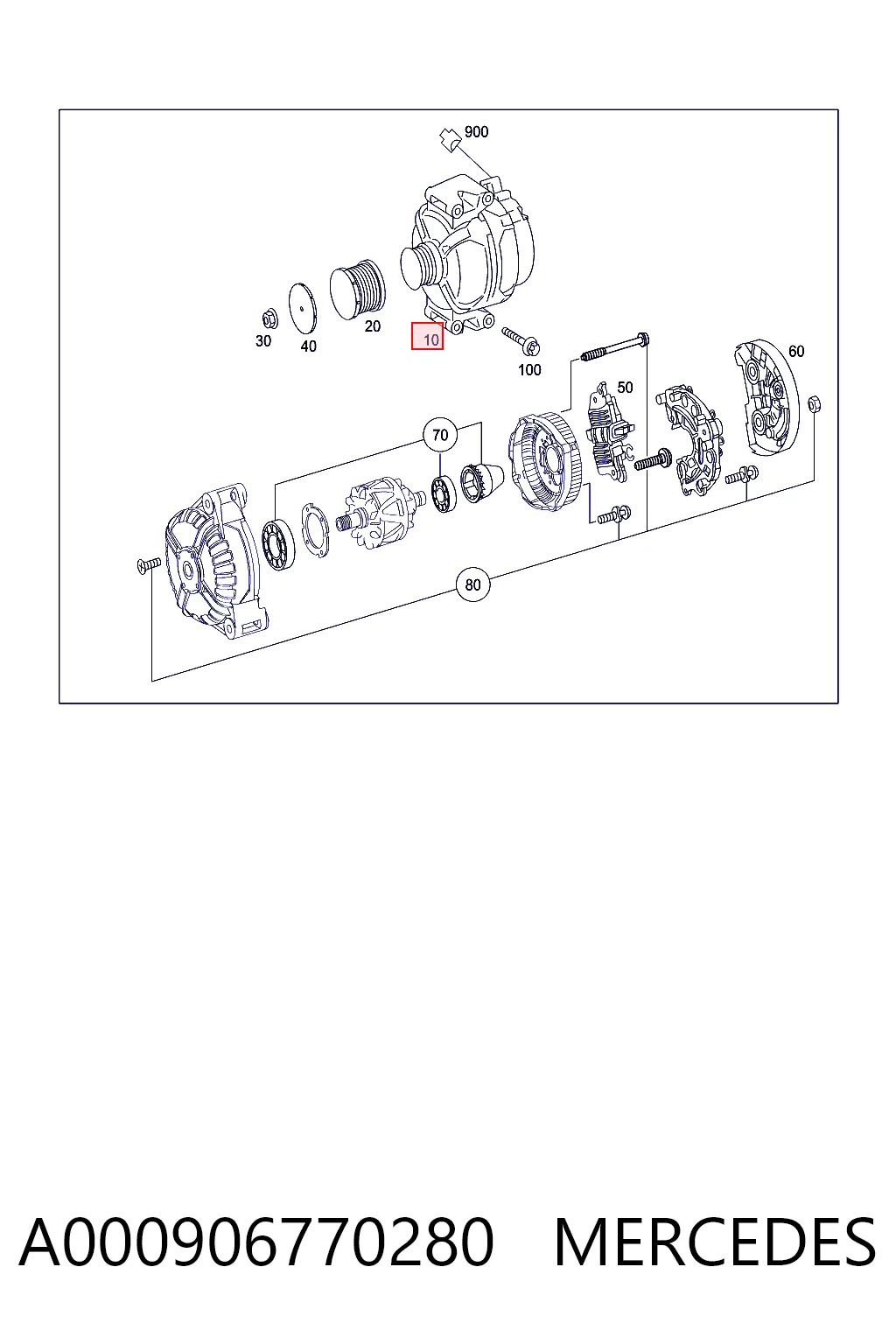A000906770280 Mercedes Генератор автомобильный