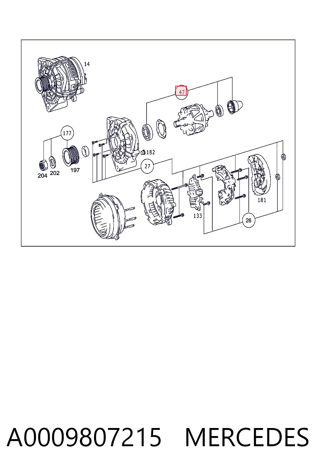 Подшипник для генератора на Mercedes Benz Truck TRUCK ATEGO II 
