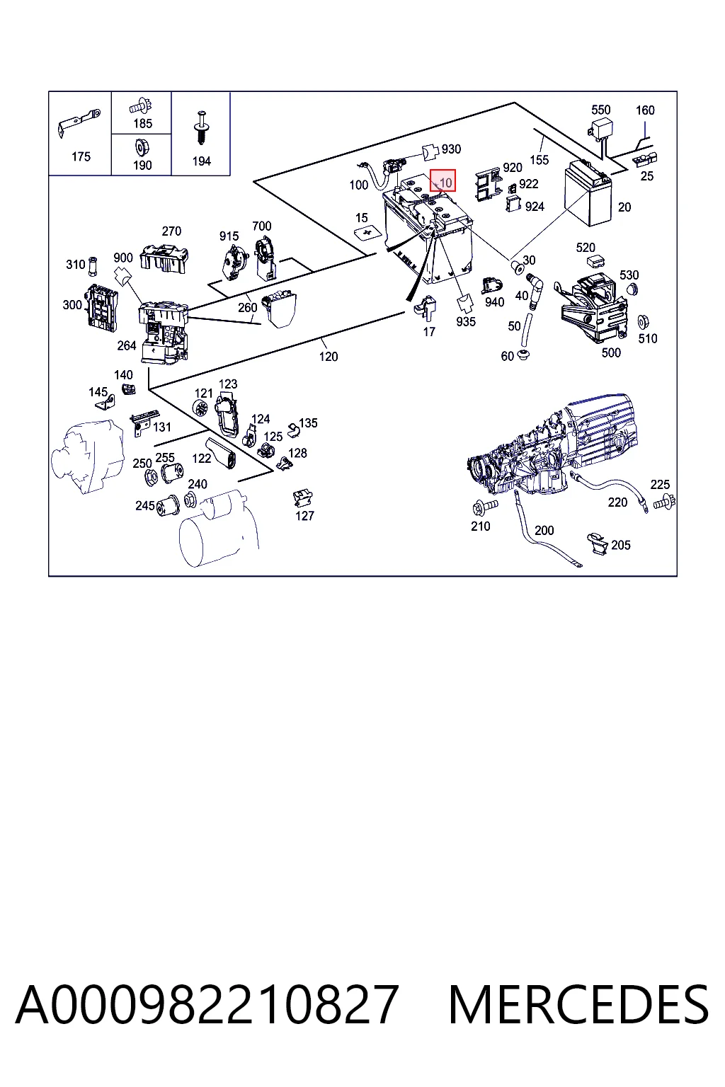 Аккумулятор A000982210826 Mercedes
