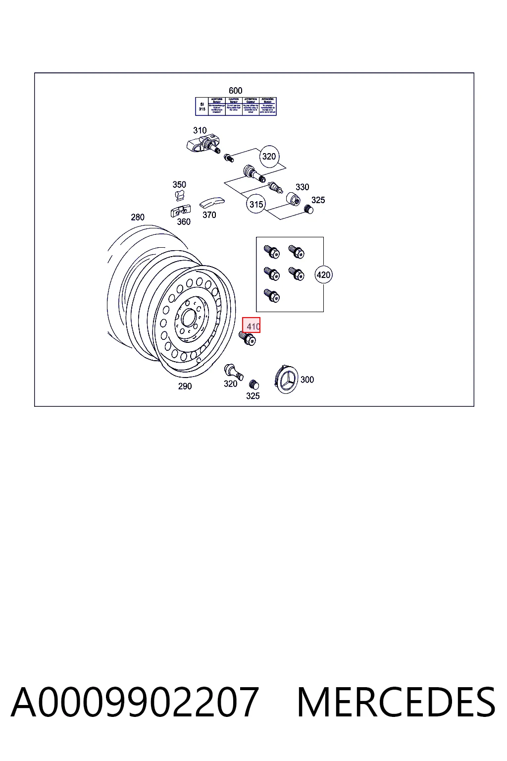 A0009902207 Mercedes Болты колесные