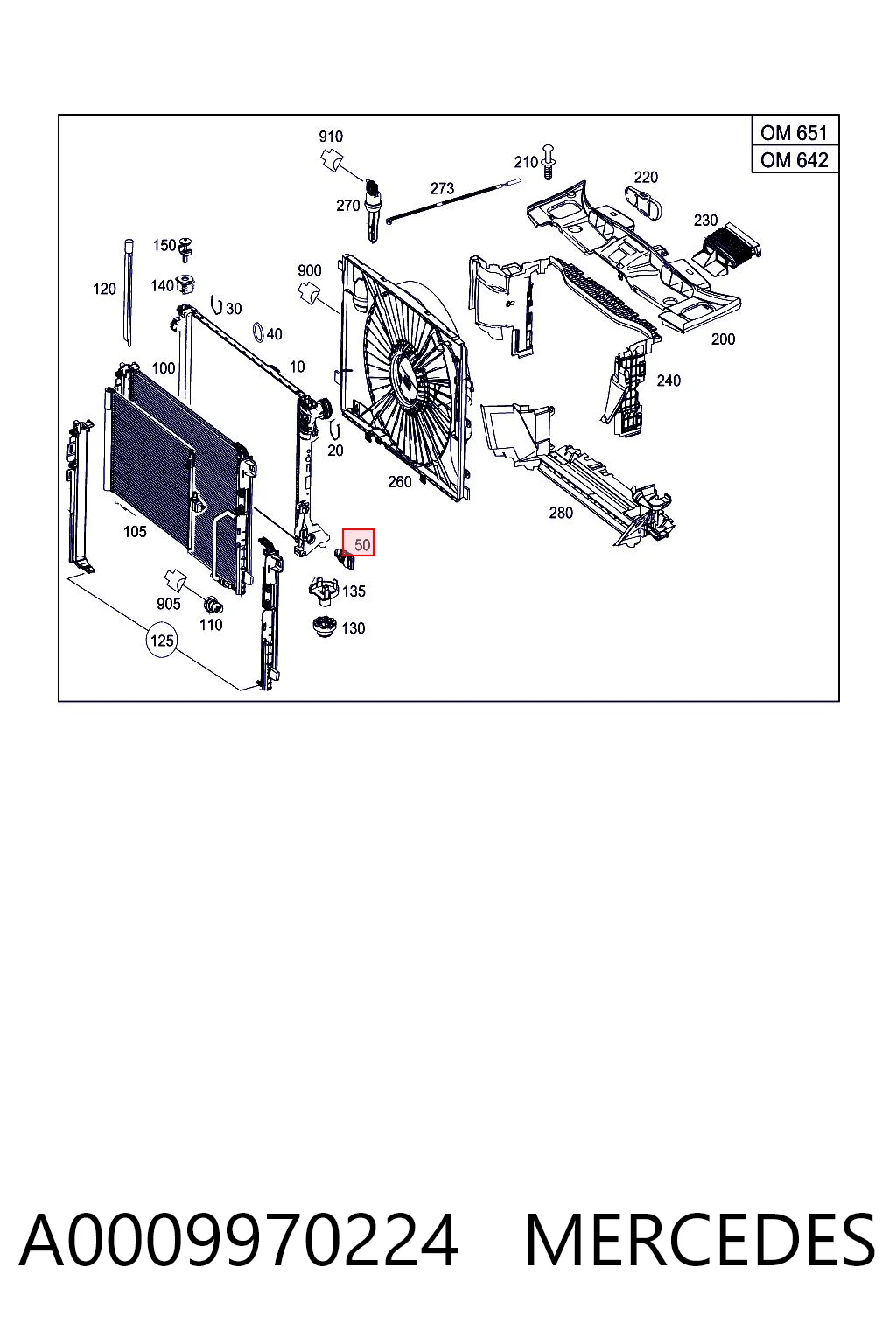 A0009970224 Mercedes Крышка бачка радиатора