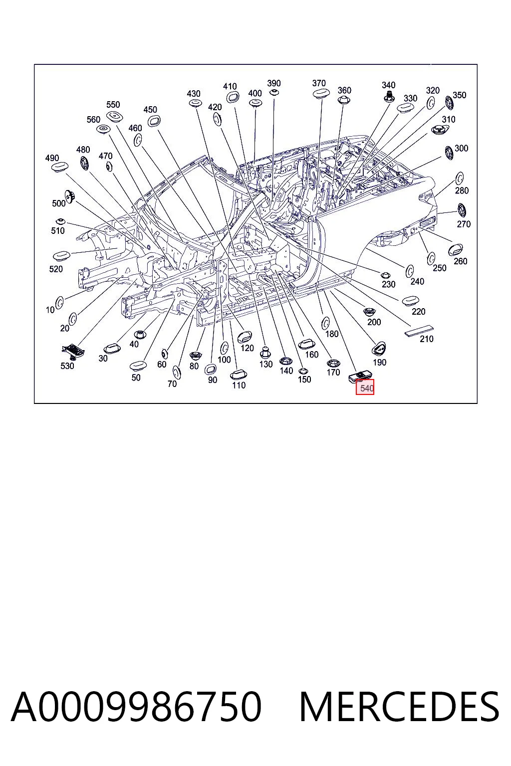 A0009986750 Mercedes Подушка домкрата нижняя (поддомкратник)