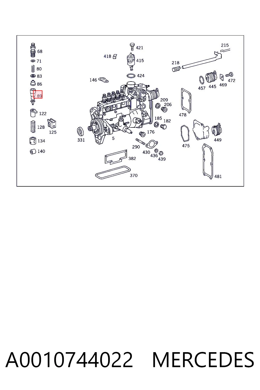 A0010744022 Mercedes Плунжерная пара