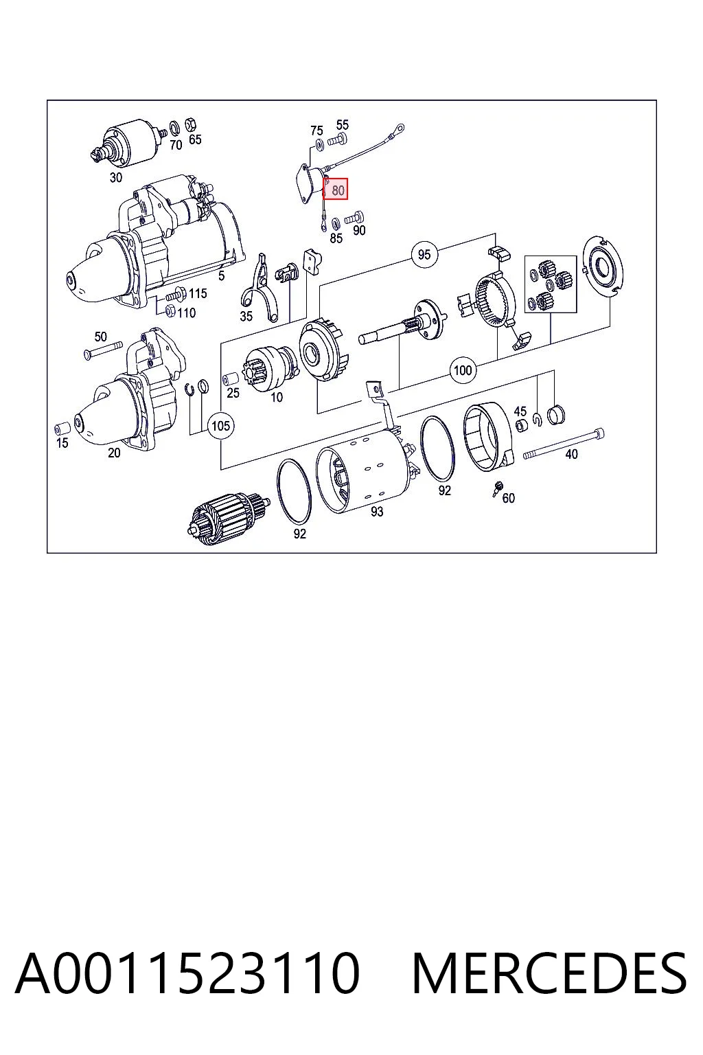 A0011523110 Mercedes Тяговое реле стартера