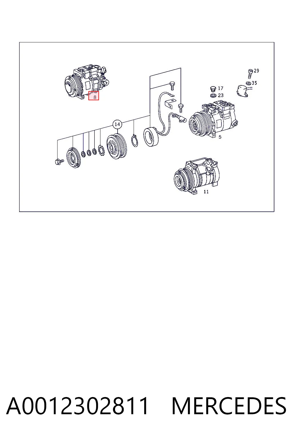 A0012302811 Mercedes Компрессор хладагента