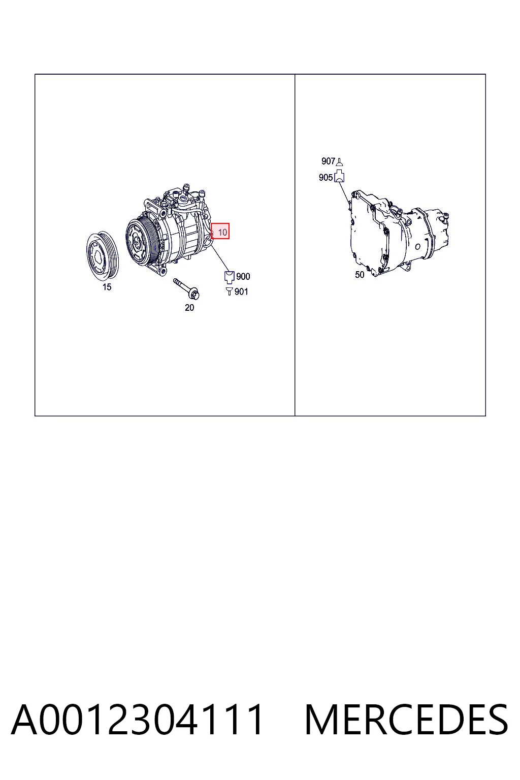 A0012304111 Mercedes Компрессор хладагента