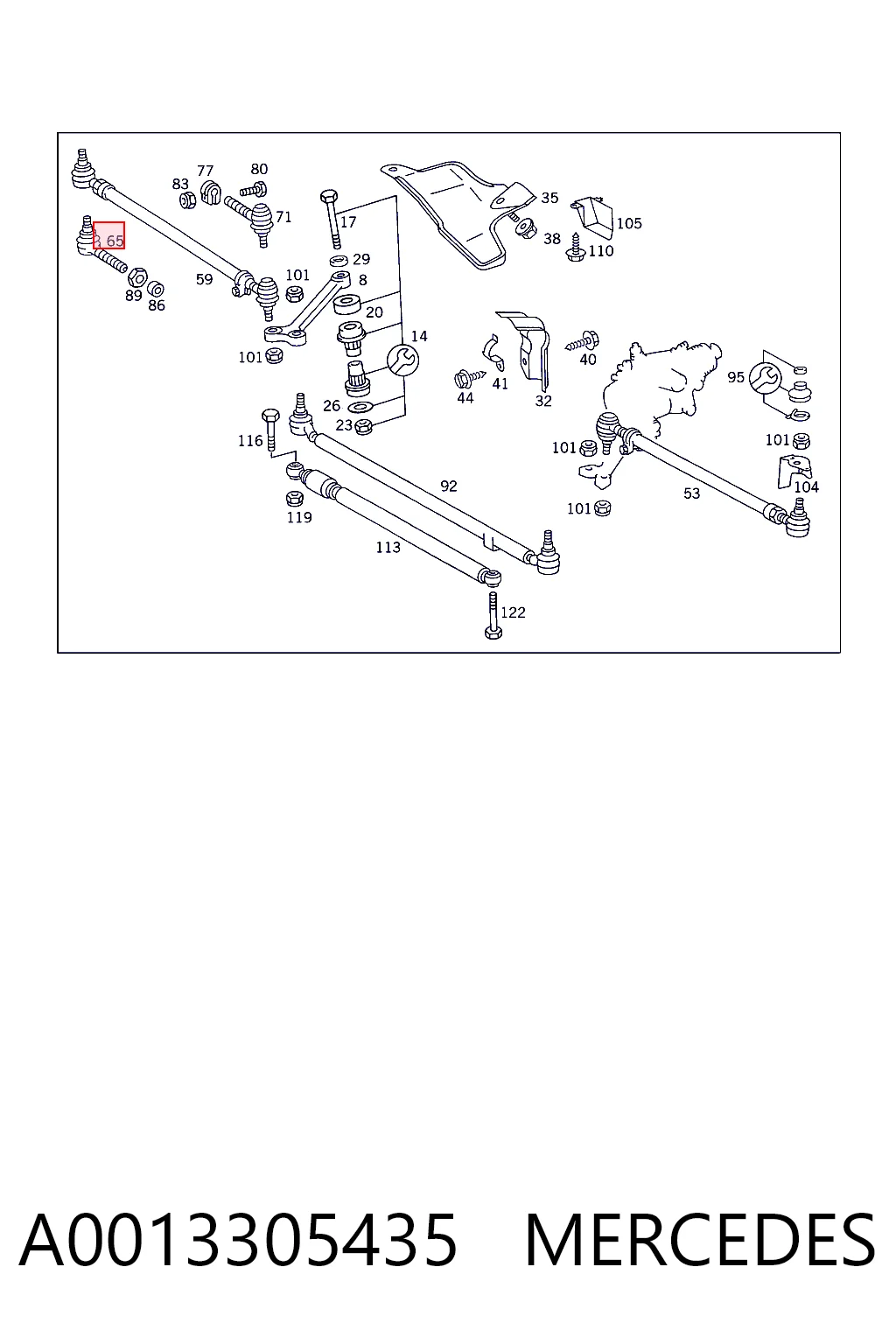 A0013305435 Mercedes Наружный наконечник рулевой тяги