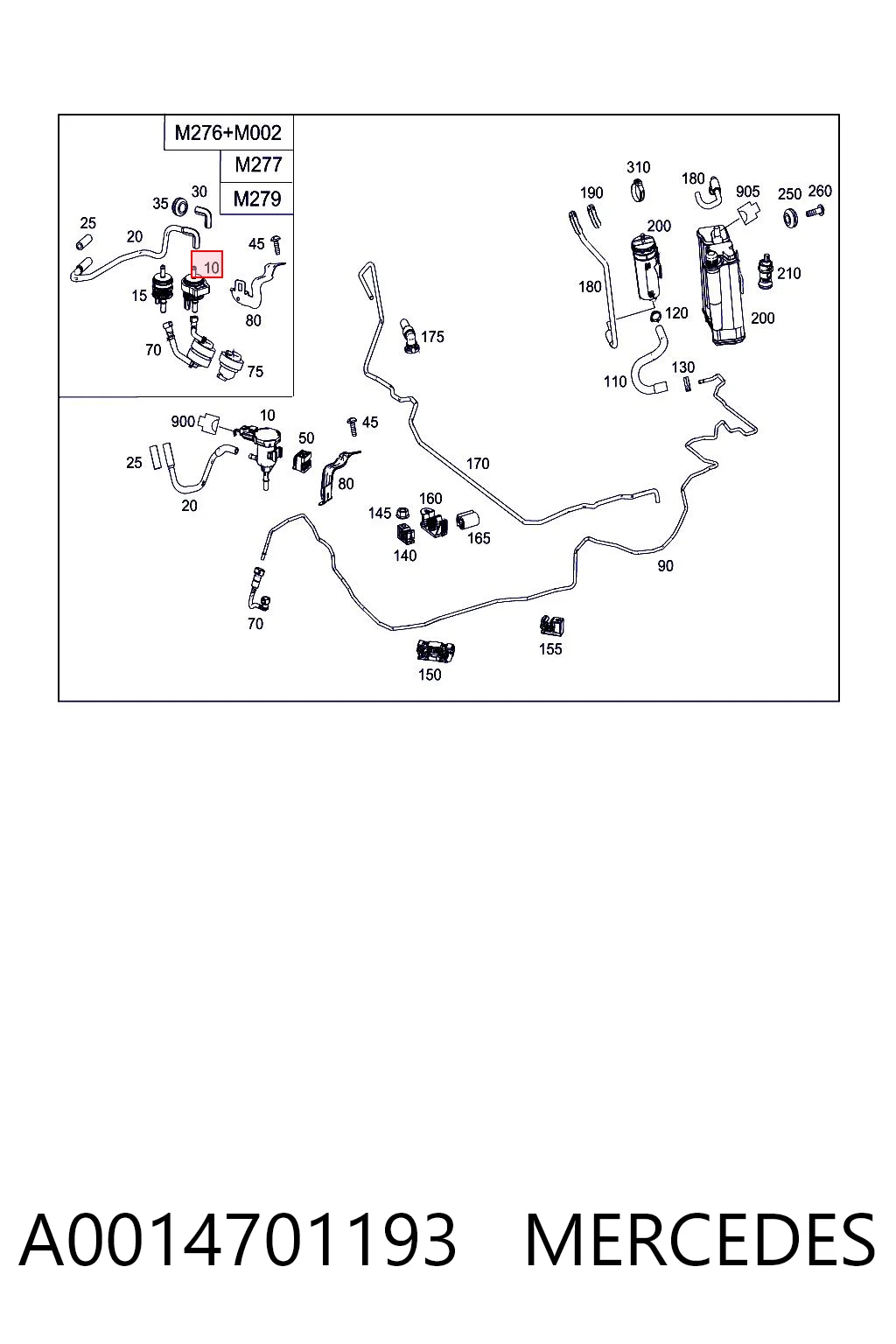 A0014701193 Mercedes Клапан вентиляции газов топливного бака