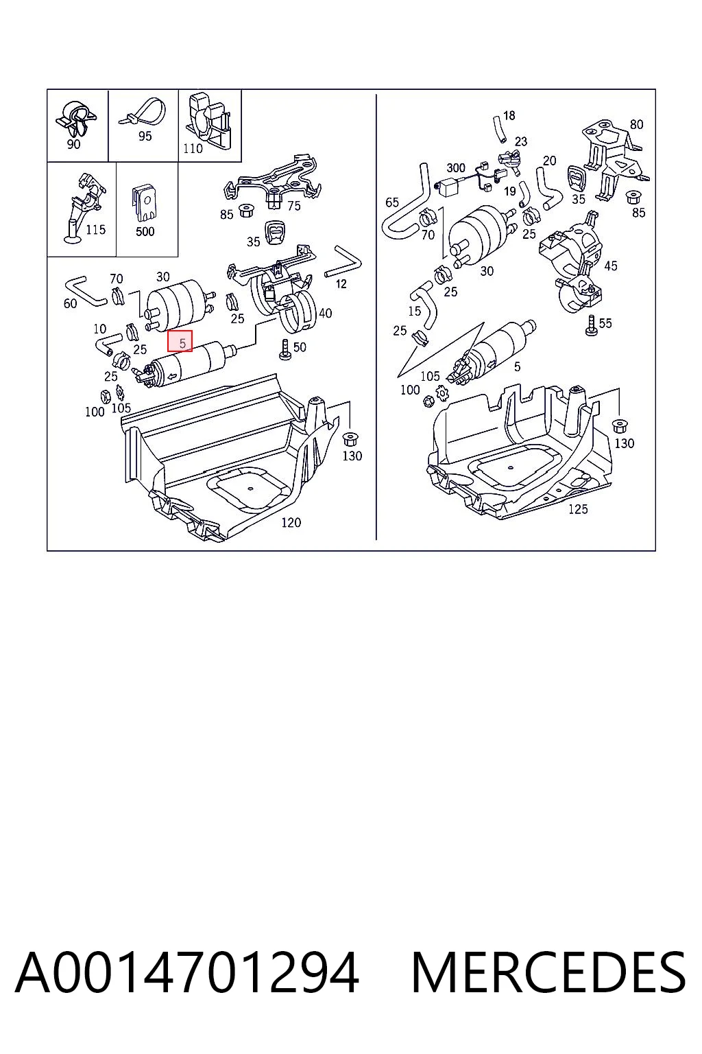 A0014701294 Mercedes Насос топливный магистральный