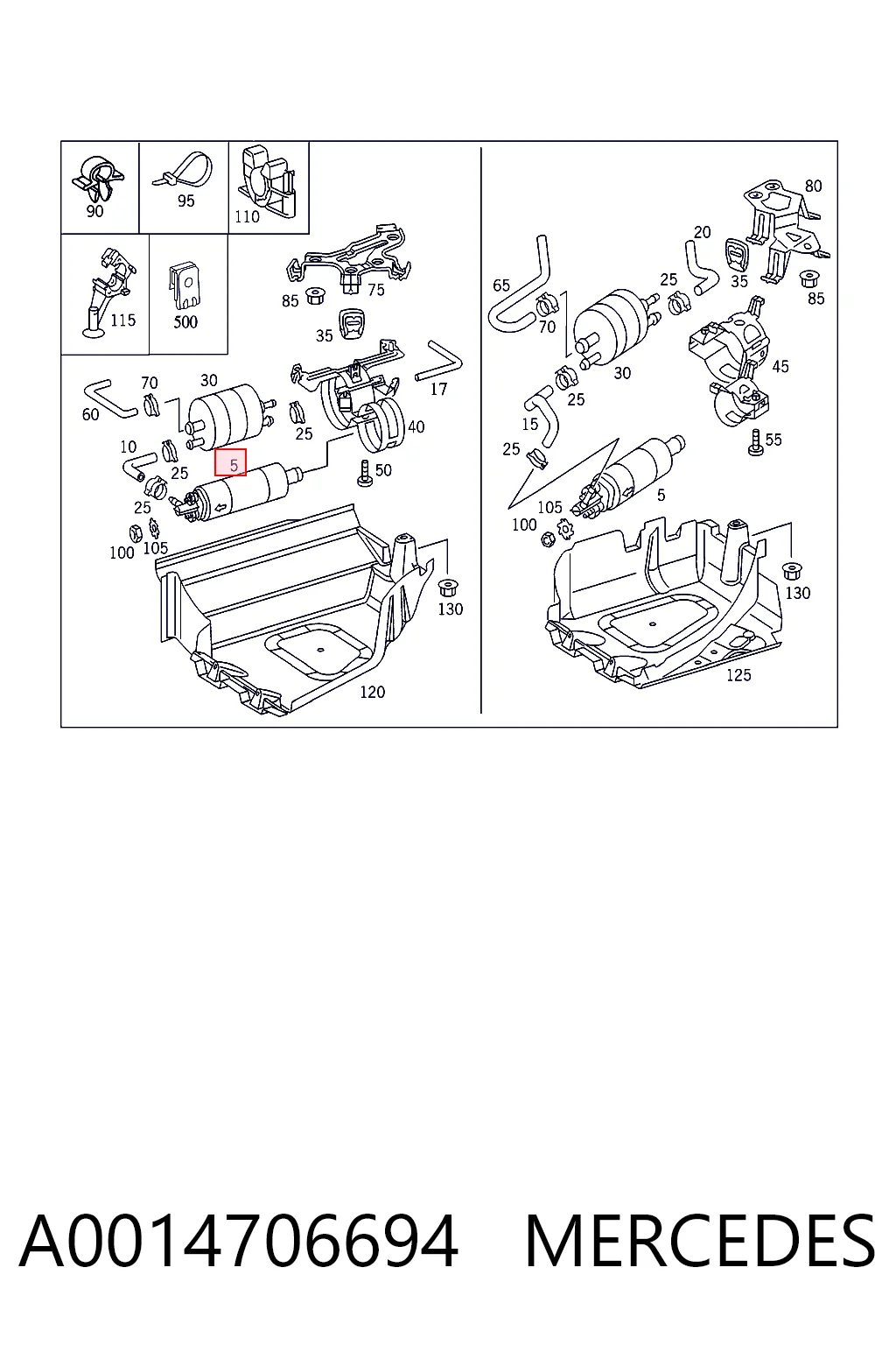 A0014706694 Mercedes Насос топливный магистральный