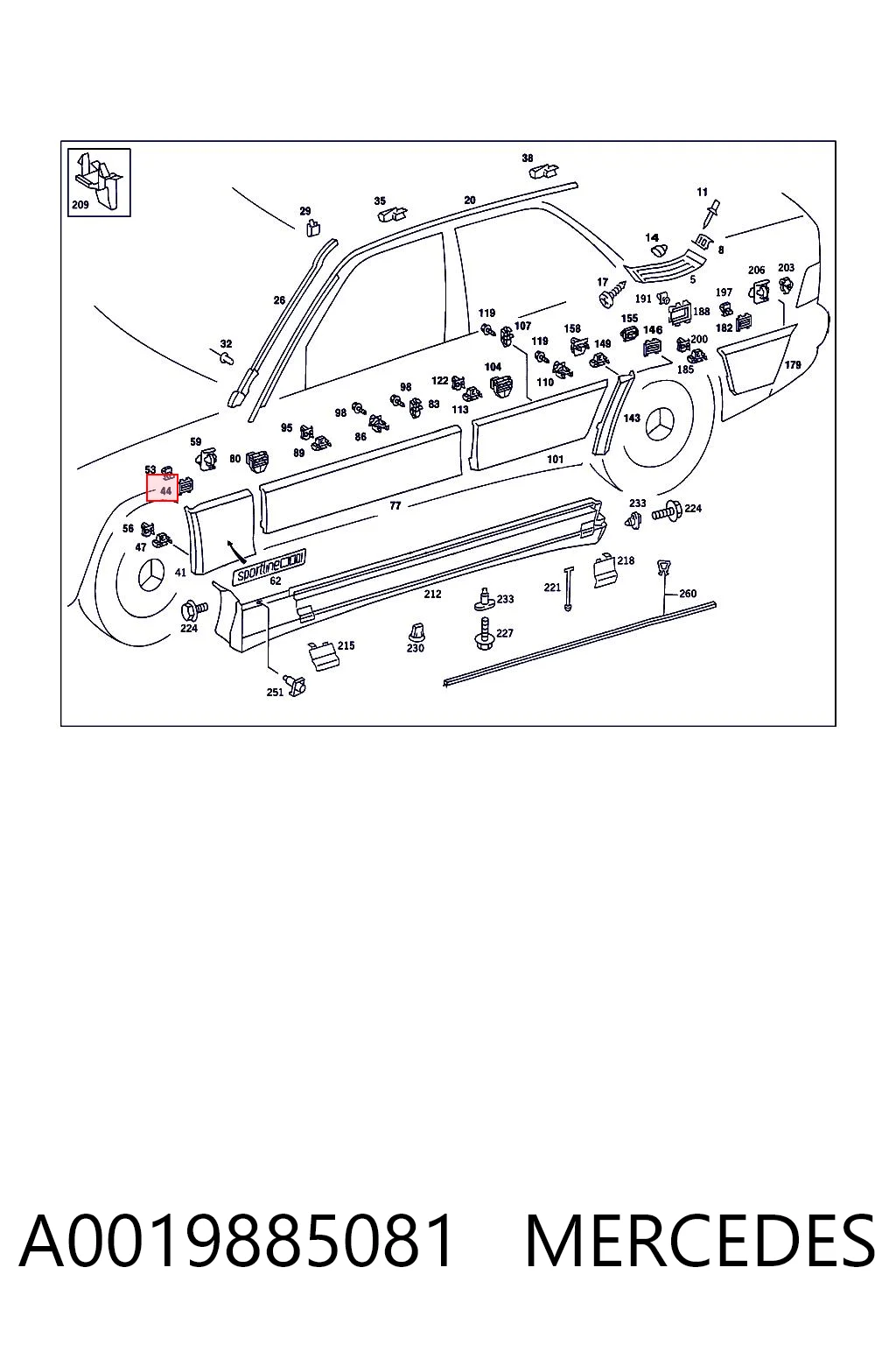 A0019885081 Mercedes 