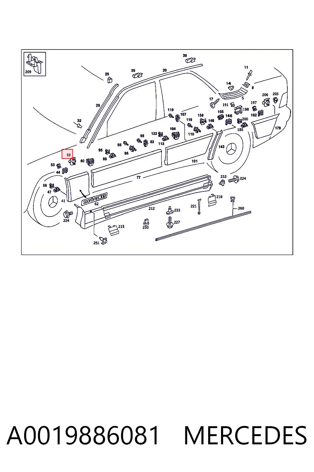 A0019886081 Mercedes 