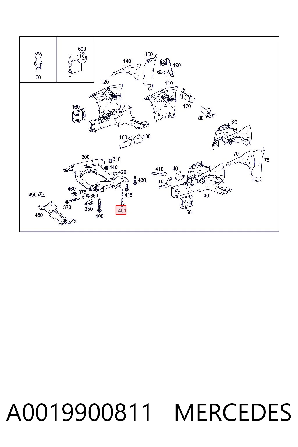 Болт крепления передней балки (подрамника) Mercedes 29901922 цена, от 9.94 USD