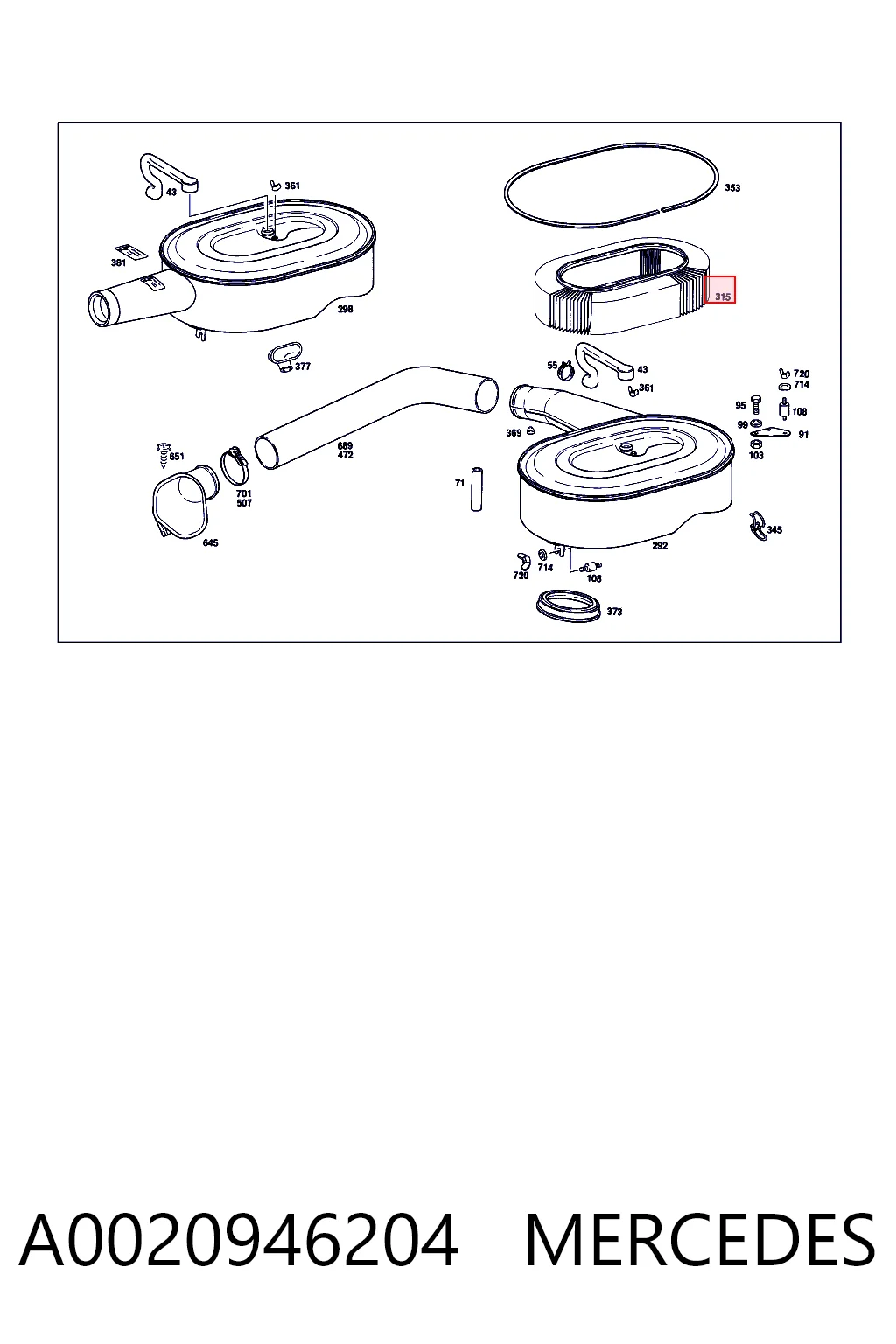 Элемент воздушного фильтра Mercedes 0010948904 цена, от 31.33 USD