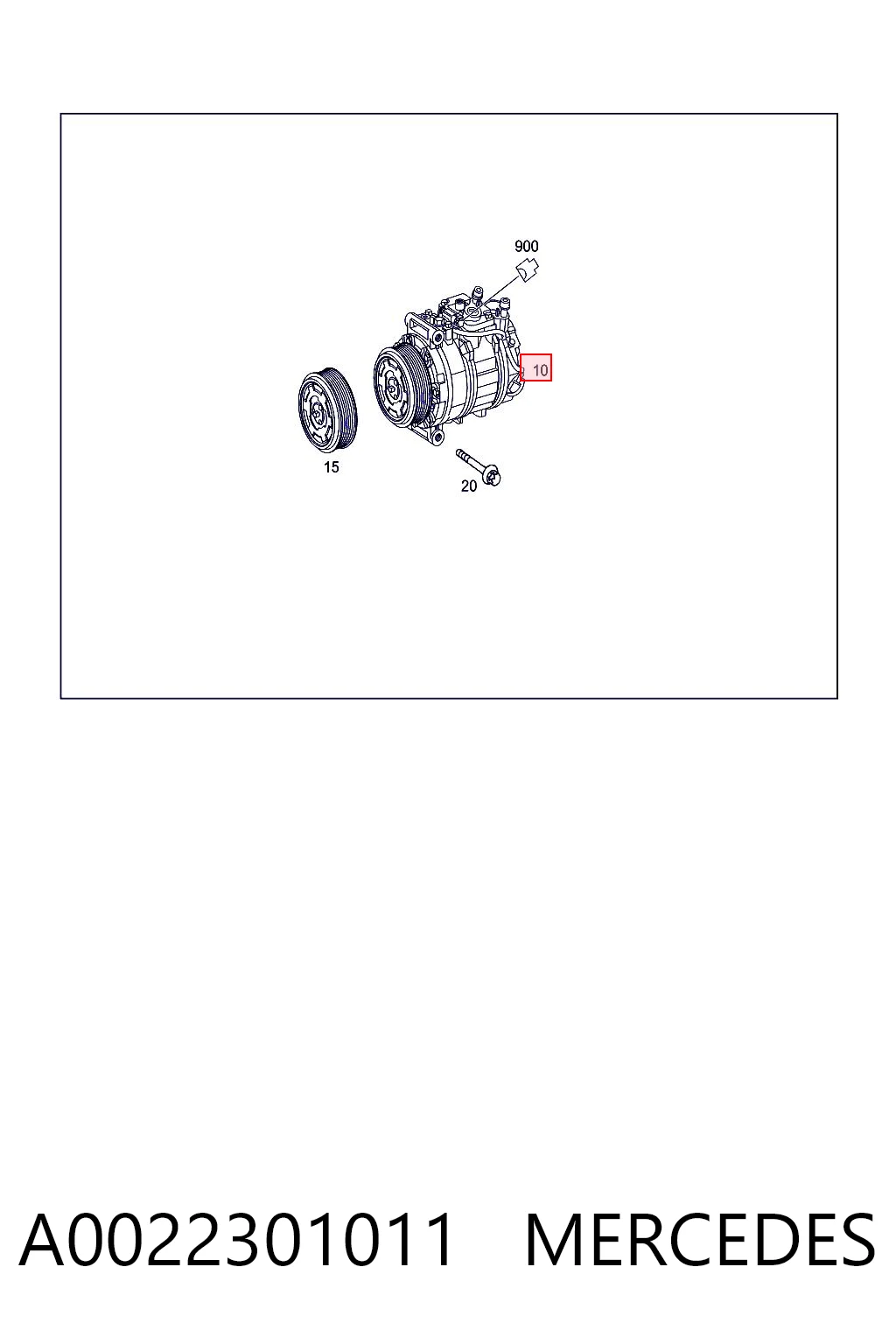 A0022301011 Mercedes Компрессор хладагента