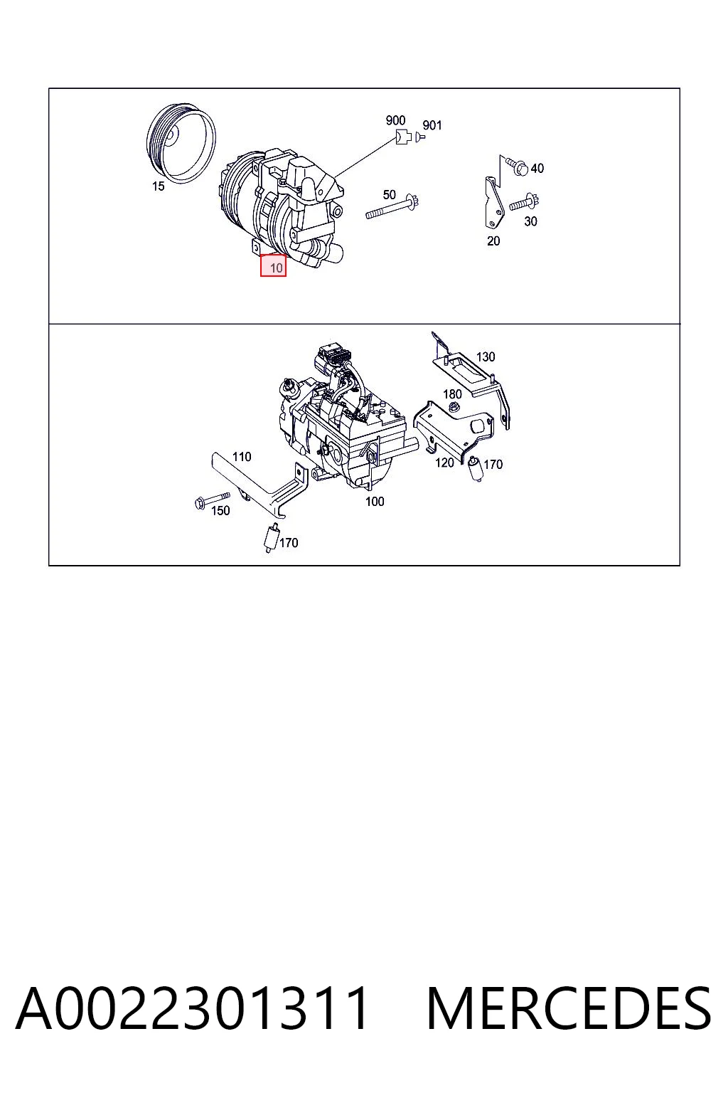 A0022301311 Mercedes Компрессор хладагента
