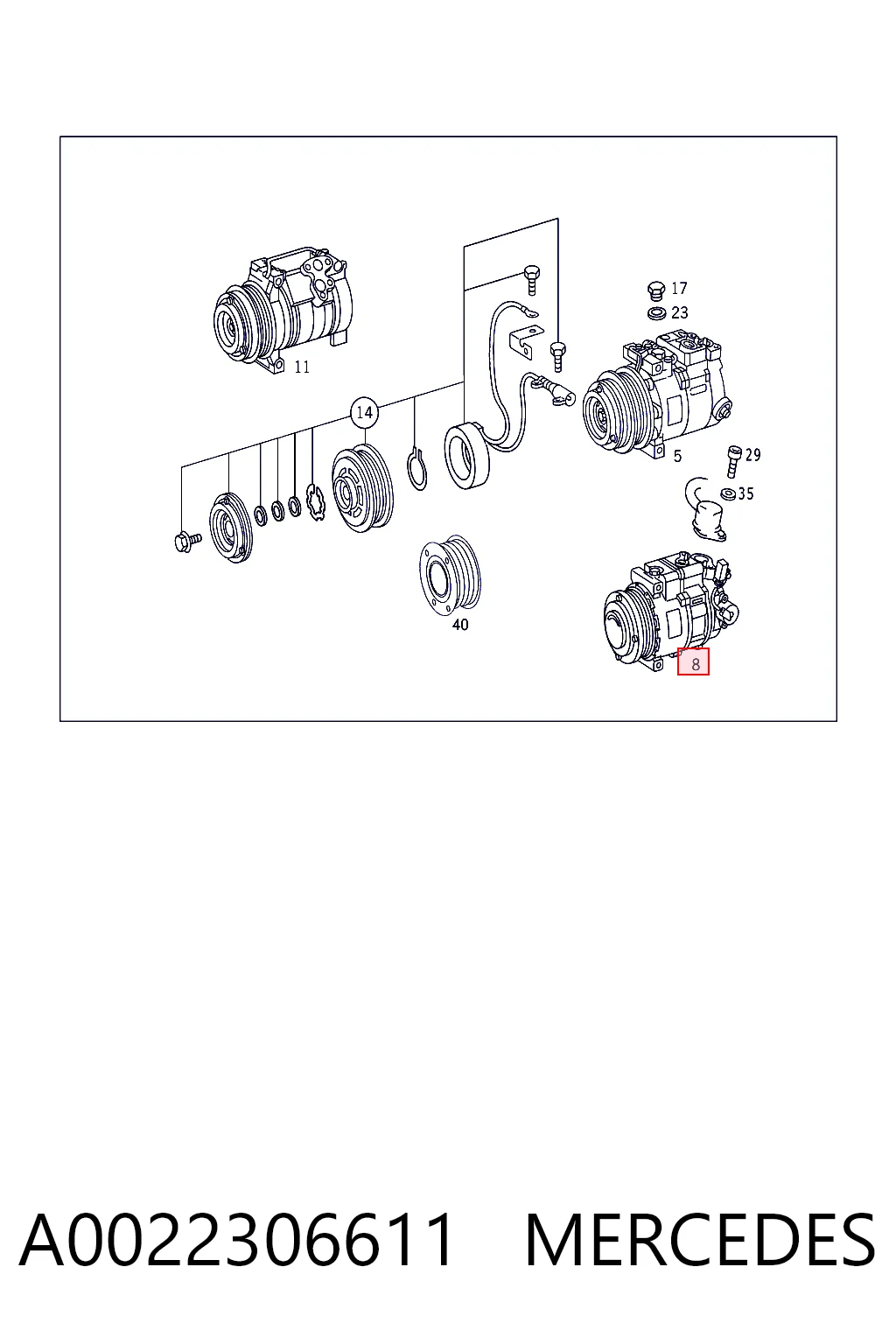 A0022306611 Mercedes Компрессор хладагента