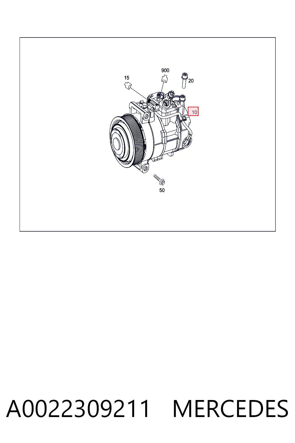 A0022309211 Mercedes Компрессор хладагента