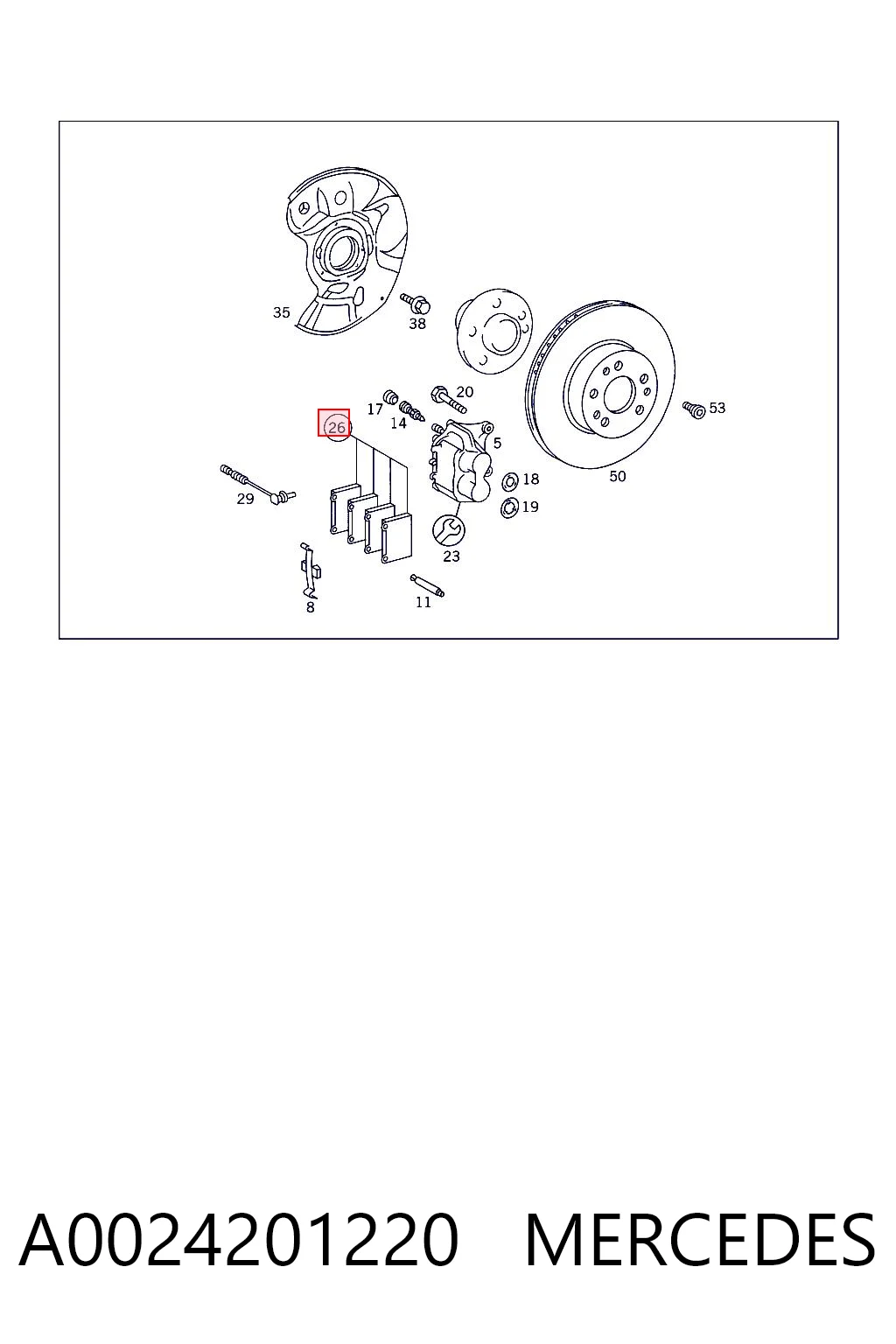 A0024201220 Mercedes Колодки передние
