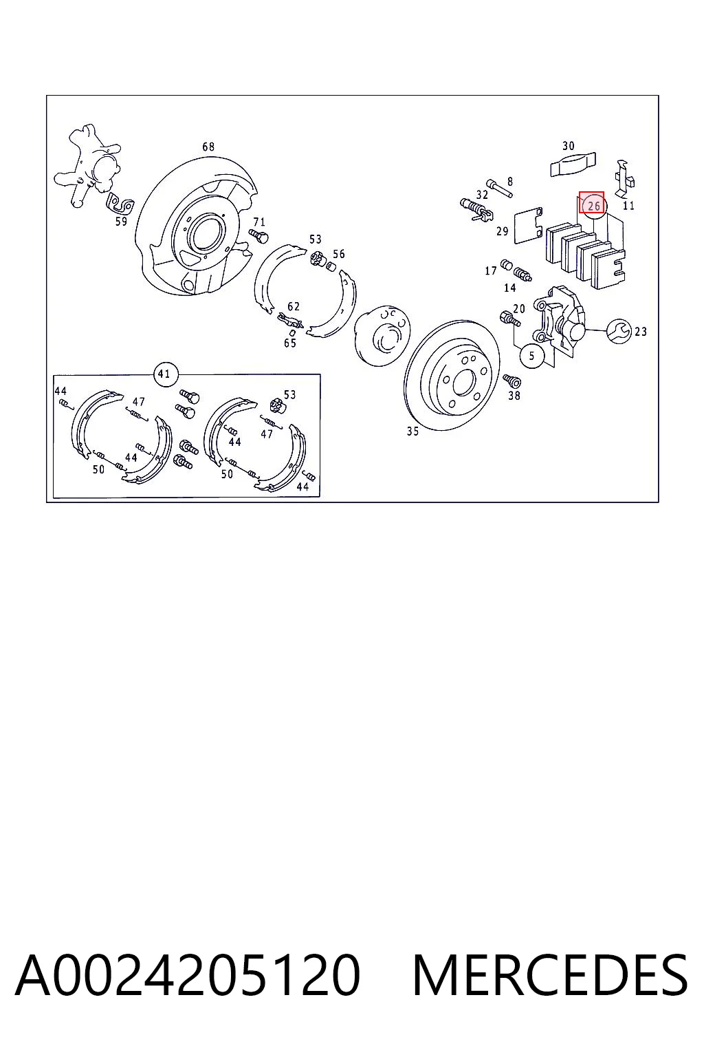 A0024205120 Mercedes Колодки тормозные дисковые комплект
