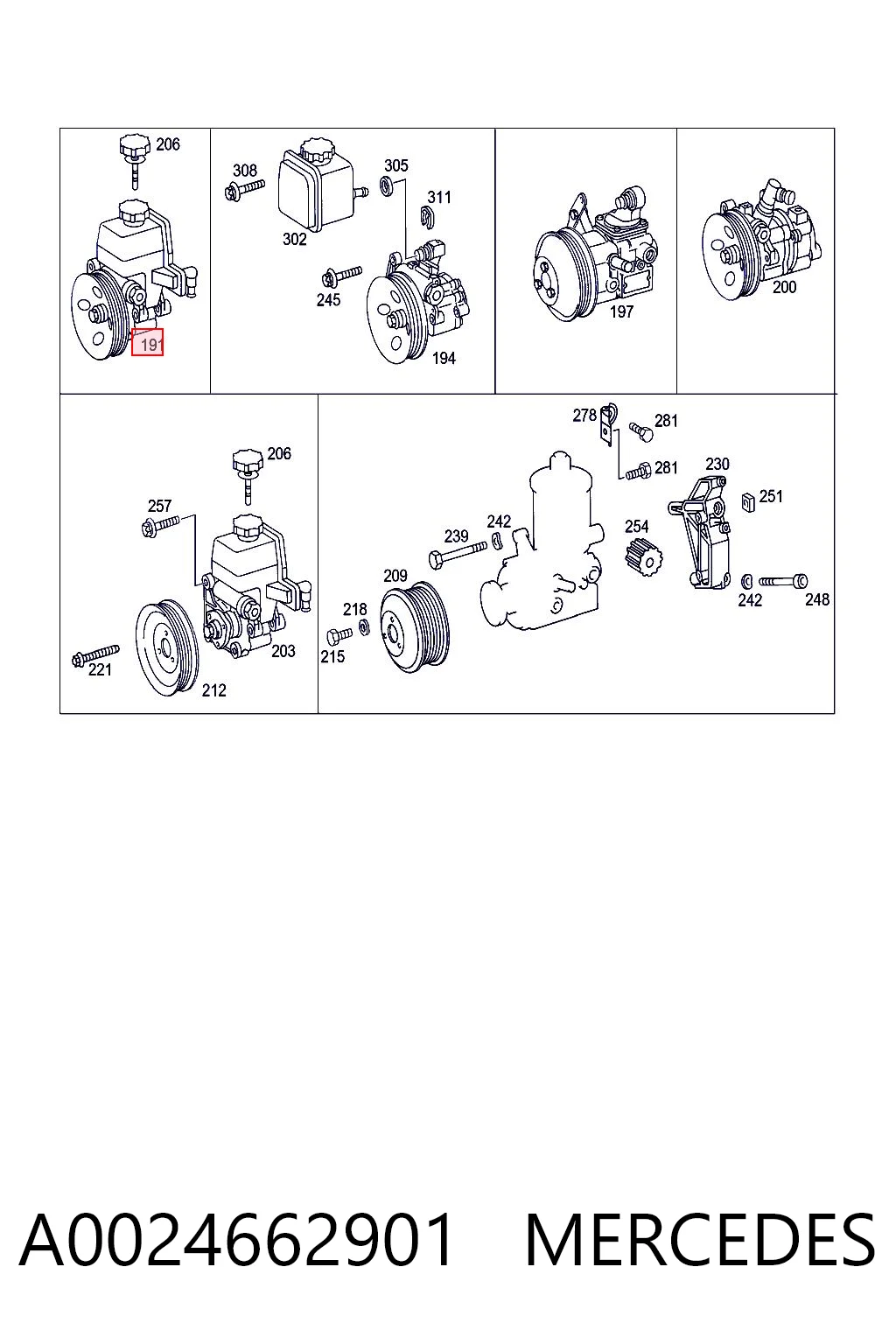 A0024662901 Mercedes ГУР руля
