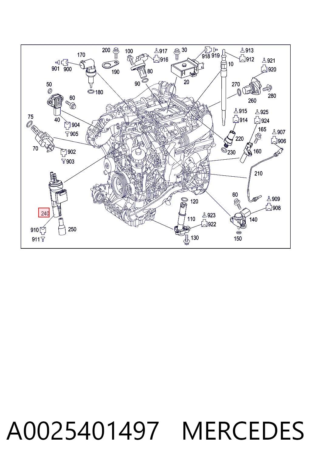 A0025401497 Mercedes Клапан электропневматический