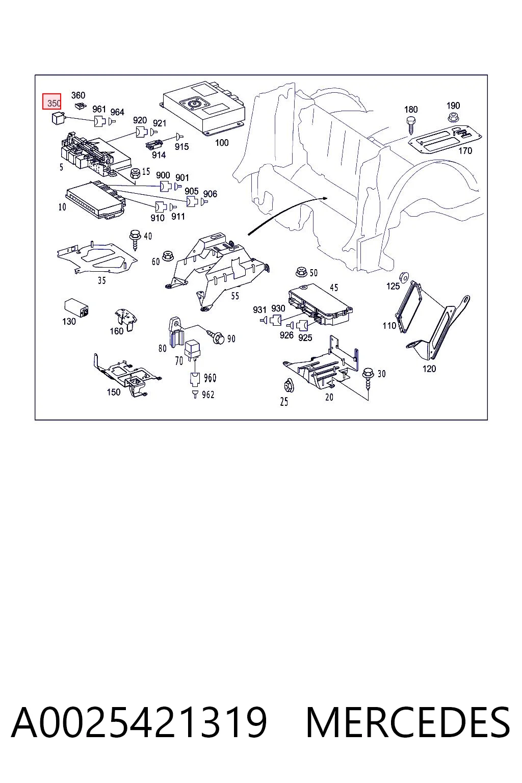 A0025421319 Mercedes Реле электрическое многофункциональное