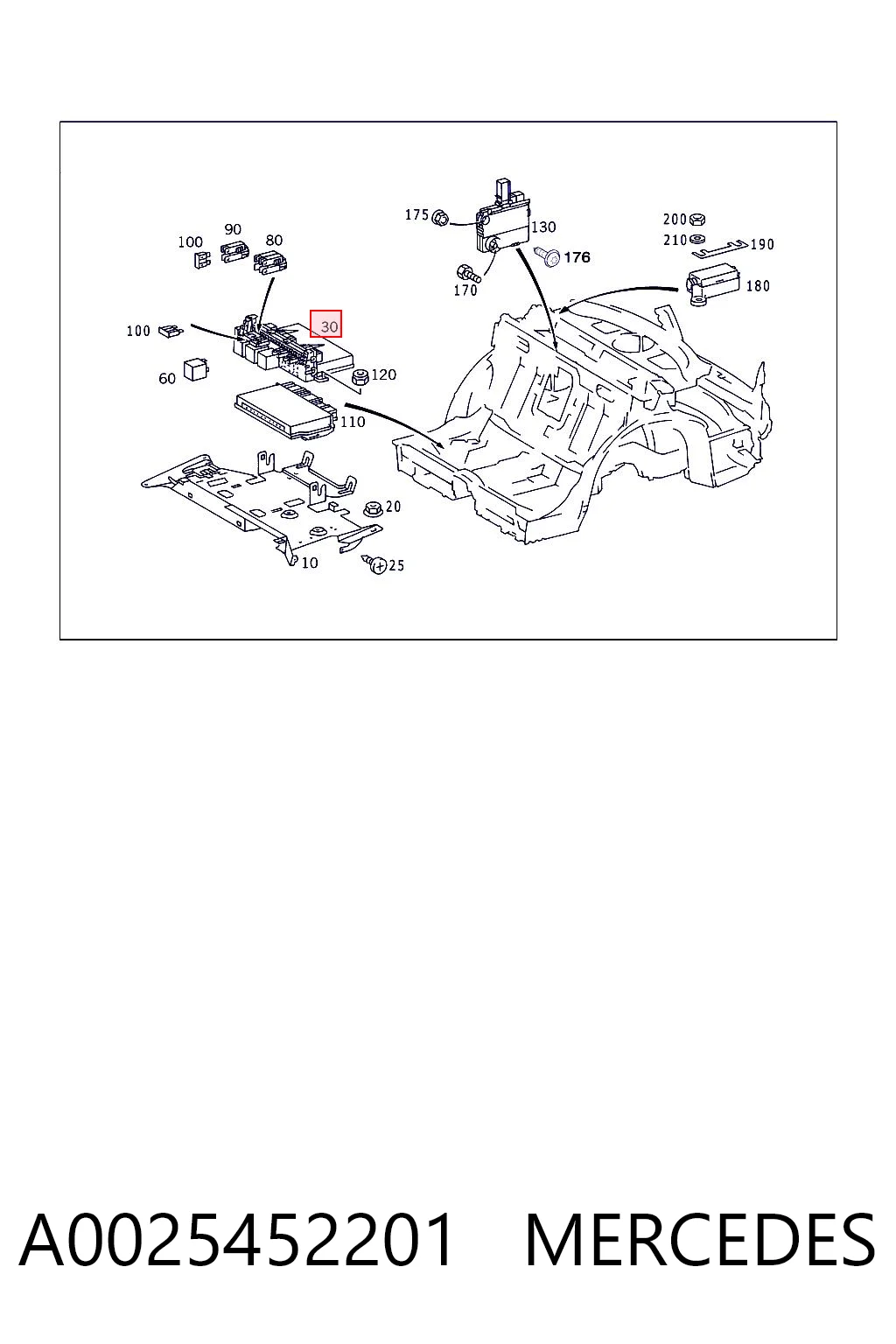 Блок предохранителей MERCEDES A0025452201