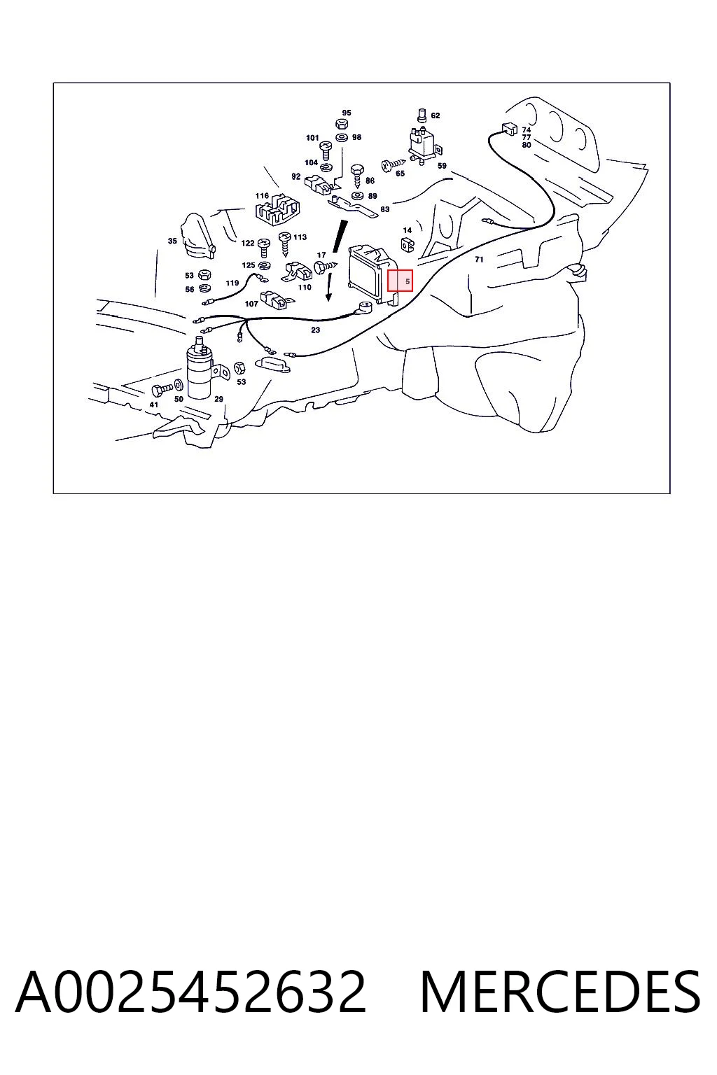 A0025452632 Mercedes Коммутатор системы зажигания