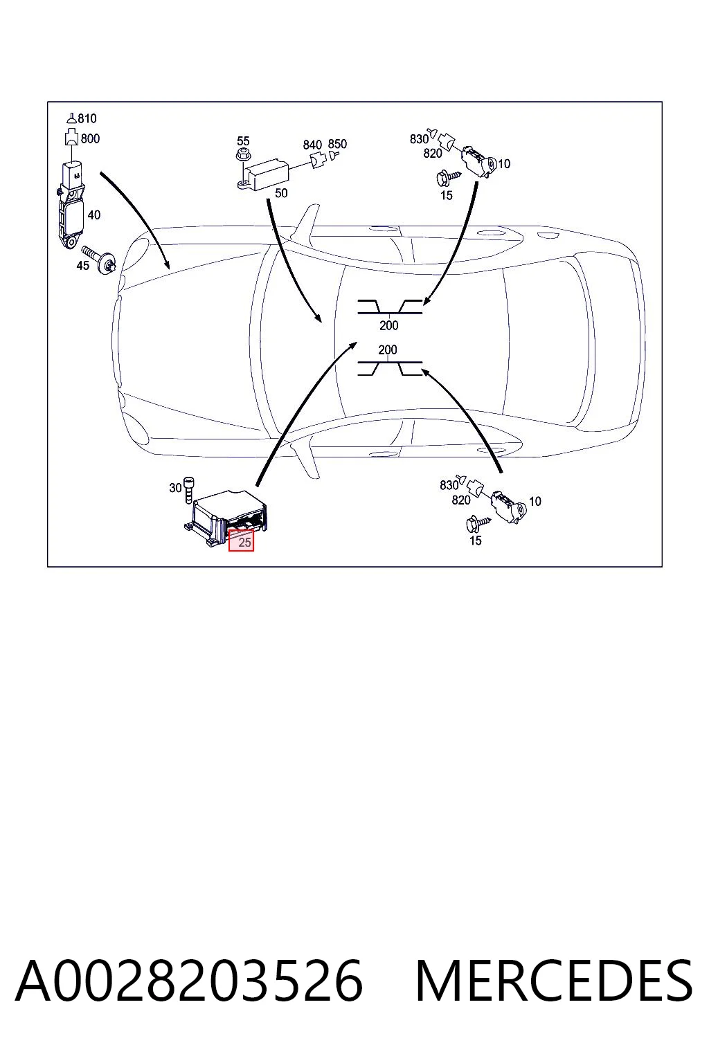 Модуль-процессор управления подушкой безопасности (ЭБУ AIRBAG) A2118205785 General Motors