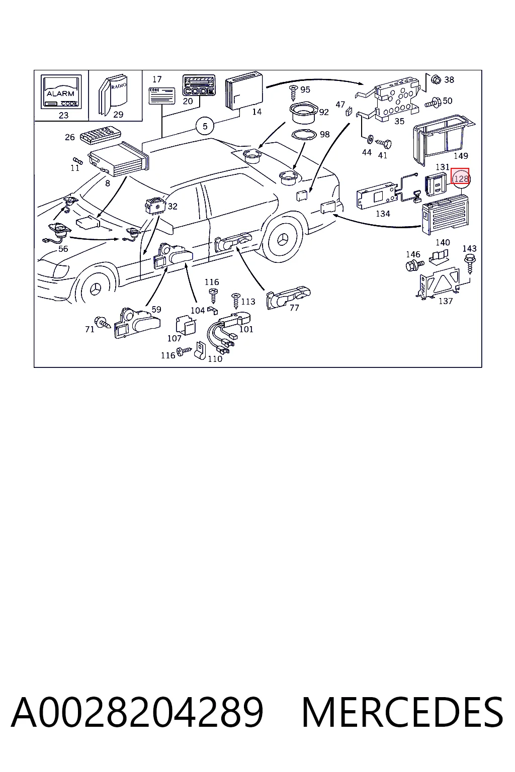  Mercedes A002820598990 цена, от 24.07 USD