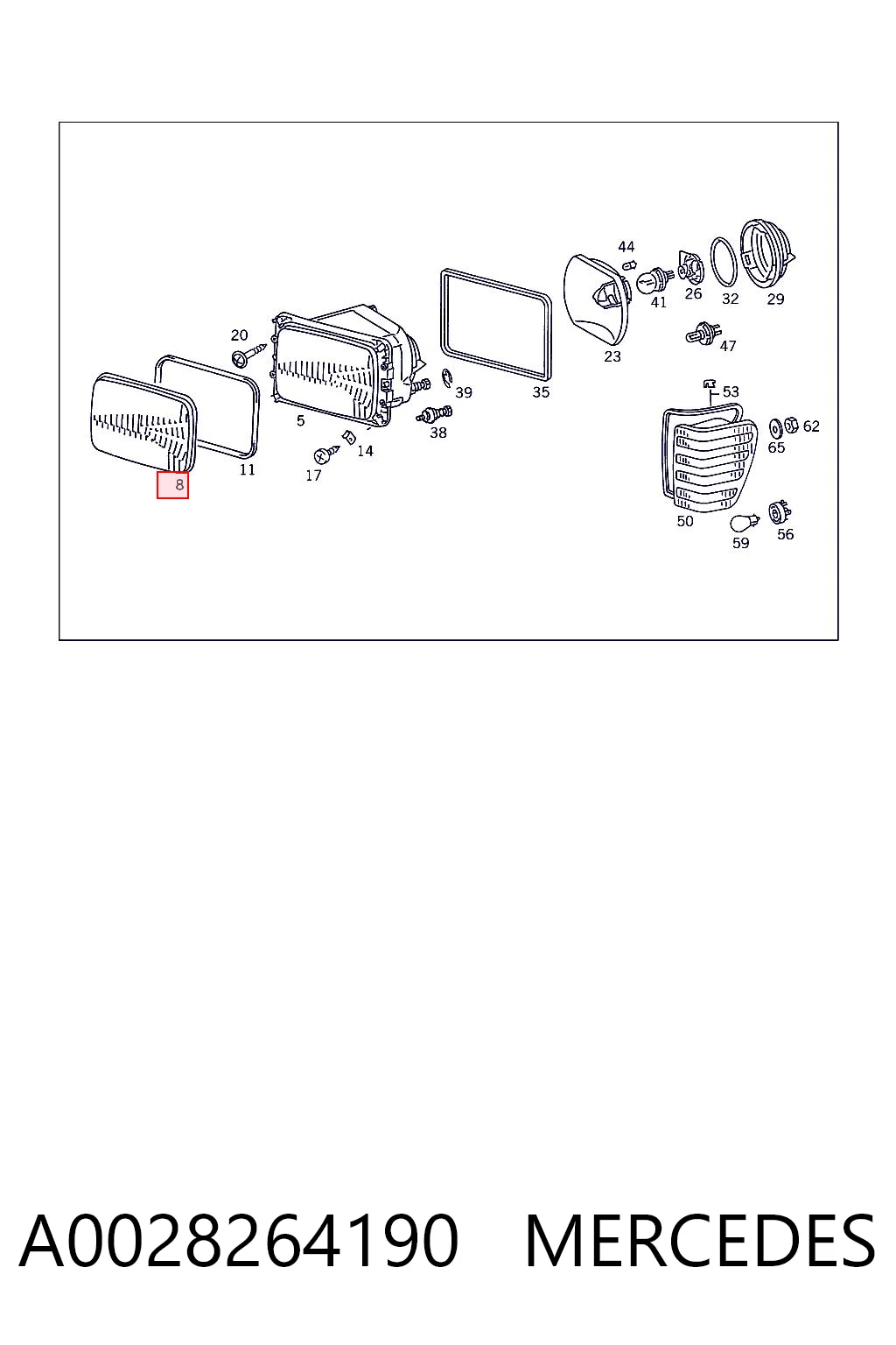 1305620272 Bosch Стекло фары левой
