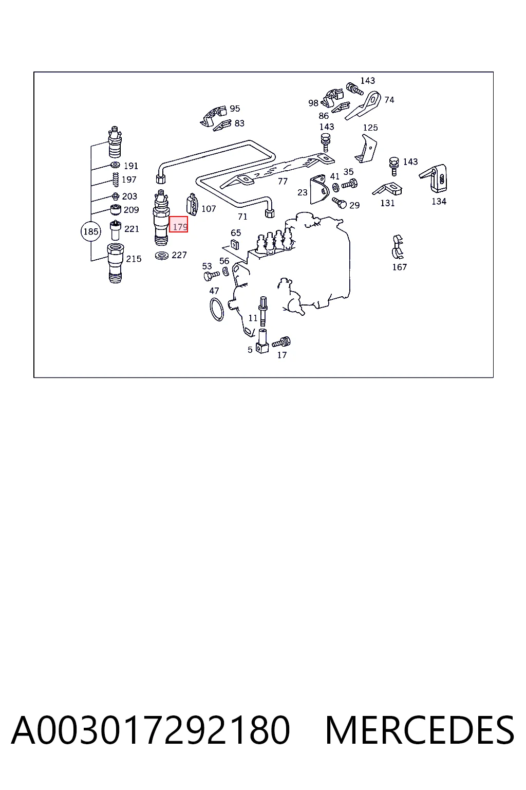 A003017292180 Mercedes Топливные форсунки