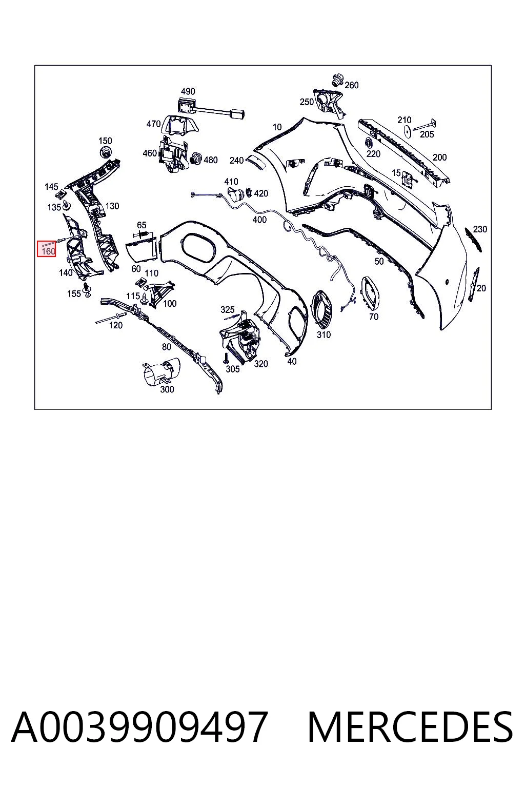 A0039909497 Mercedes Клип крепления подкрылка переднего крыла